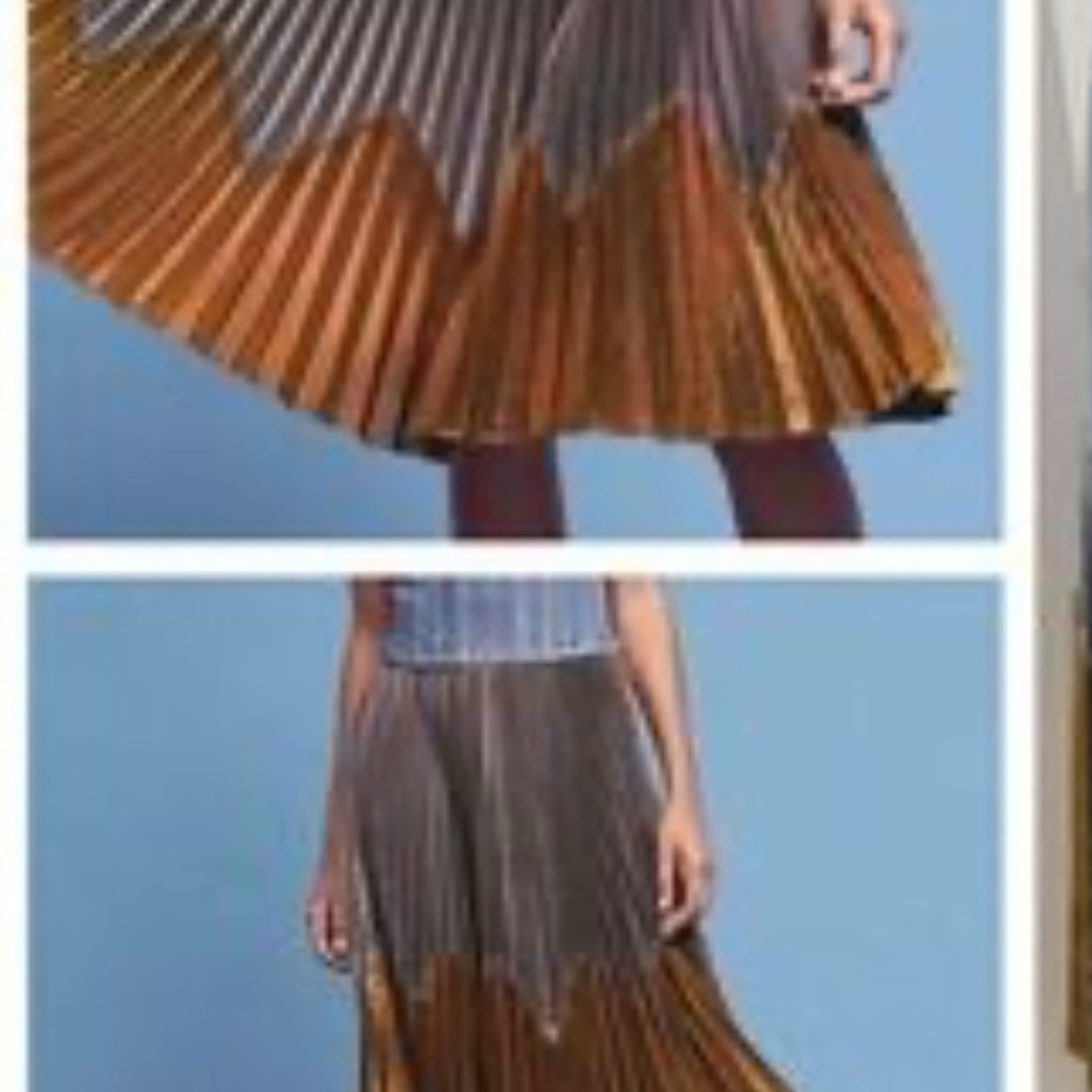 HD in Paris Gray and Gold A-Line Skirt - Picture 3 of 11
